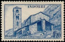 timbre Andorre N° 101 légende : Saint-Jean de Casellas