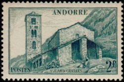 timbre Andorre N° 103 légende : Saint-Jean de Casellas