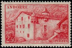 timbre Andorre N° 105 légende : La Maison des Vallées