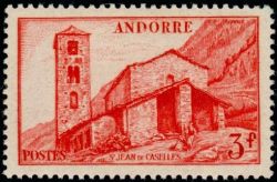 timbre Andorre N° 120 légende : Saint-Jean de Casellas
