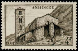 timbre Andorre N° 122 légende : Saint-Jean de Casellas