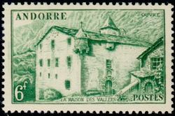 timbre Andorre N° 126 légende : La Maison des Vallées