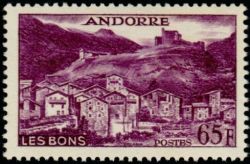 timbre Andorre N° 152A légende : Le hameau des Bons