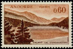 timbre Andorre N° 161A légende : Lac d'Engolasters à Encamp
