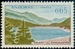 timbre Andorre N° 162 légende : Lac d'Engolasters à Encamp