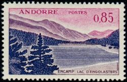 timbre Andorre N° 163 légende : Lac d'Engolasters à Encamp