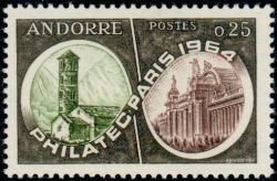 timbre Andorre N° 171 légende : Philatec 1964