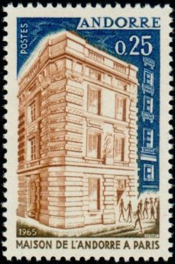 timbre Andorre N° 174 légende : Maison d'Andorre à Paris