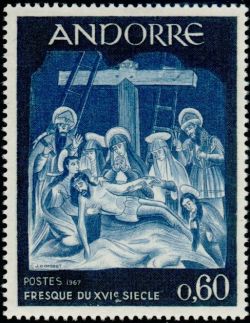 timbre Andorre N° 186 légende : La descente de la croi0