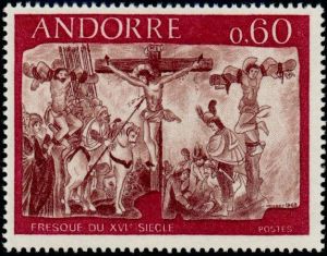 timbre Andorre N° 193 légende : La crucifi0ion