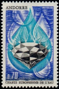 timbre Andorre N° 197 légende : Charte européenne de l'eau