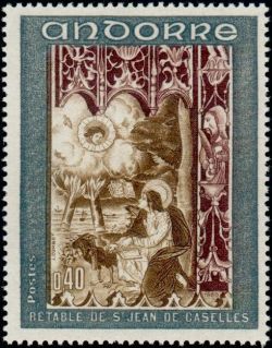 timbre Andorre N° 199 légende : Retable de la chapelle de Saint-Jean-de-Caselles