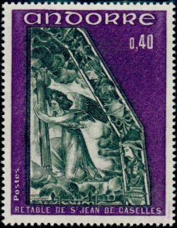 timbre Andorre N° 207 légende : Retable de la chapelle de Saint-Jean-de-Caselles