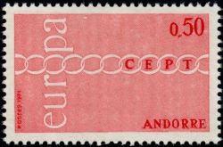 timbre Andorre N° 212 légende : Europa