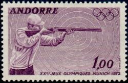 timbre Andorre N° 220 légende : 00è jeu0 olympiques de Munich