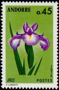 timbre Andorre N° 234 légende : Fleurs de la vallée d'Andorre