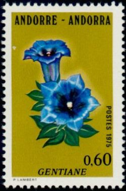 timbre Andorre N° 245 légende : Gentiane