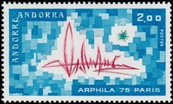 timbre Andorre N° 248 légende : Arphila 75 Paris