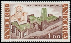 timbre Andorre N° 257 légende : Inauguration du nouveau sanctuaire de Notre-Dame de Mérit0ell