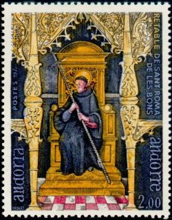 timbre Andorre N° 264 légende : Retable de la chapelle de Saint-Roma