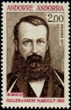 timbre Andorre N° 266 légende : Institutions andorranes