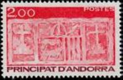 timbre Andorre N° 323 légende : Ecu primitif des Vallées