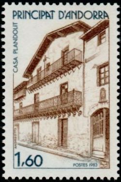 timbre Andorre N° 326 légende : Architecture andoranne