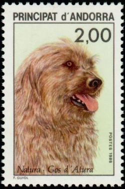 timbre Andorre N° 373 légende : Chien de berger