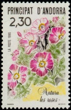 timbre Andorre N° 393 légende : Roses