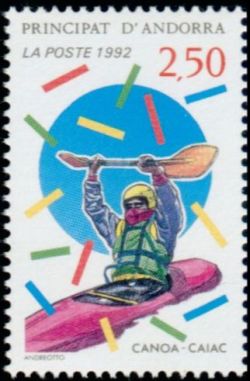 timbre Andorre N° 418 légende : Jeu0 olympiques d'été à Barcelone