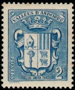 timbre Andorre N° 48 légende : Armoiries