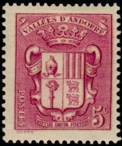 timbre Andorre N° 50 légende : Armoiries