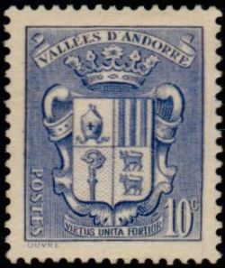 timbre Andorre N° 51 légende : Armoiries