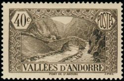 timbre Andorre N° 62 légende : Pont de Saint-Antoine à La Massana