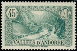 timbre Andorre N° 63 légende : Pont de Saint-Antoine à La Massana