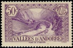 timbre Andorre N° 64 légende : Pont de Saint-Antoine à La Massana