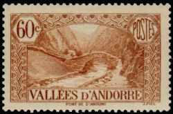 timbre Andorre N° 67 légende : Pont de Saint-Antoine à La Massana
