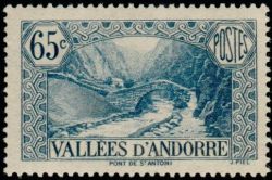 timbre Andorre N° 68 légende : Pont de Saint-Antoine à La Massana