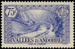 timbre Andorre N° 70 légende : Pont de Saint-Antoine à La Massana