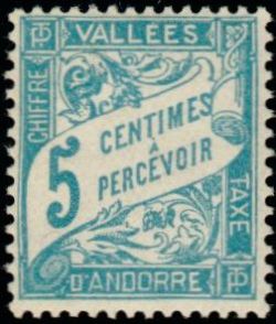 timbre Andorre Taxe 17 légende : Timbre taxe