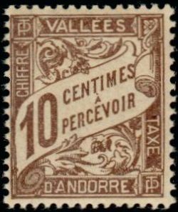 timbre Andorre Taxe 18 légende : Timbre taxe