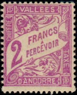 timbre Andorre Taxe 19 légende : Timbre taxe