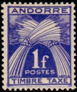timbre Andorre Taxe 33 légende : Gerbe légende ''TIMBRE-TAXE''