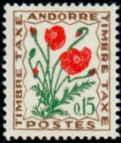 timbre Andorre Taxe 48 légende : Fleurs des Champs