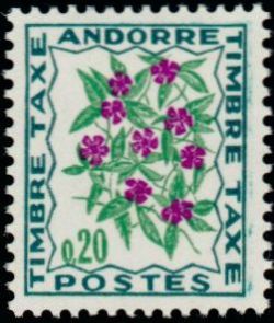 timbre Andorre Taxe 49 légende : Fleurs des Champs