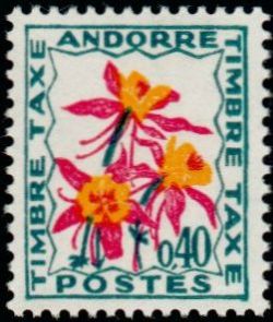 timbre Andorre Taxe 51 légende : Fleurs des Champs