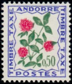 timbre Andorre Taxe 52 légende : Fleurs des Champs