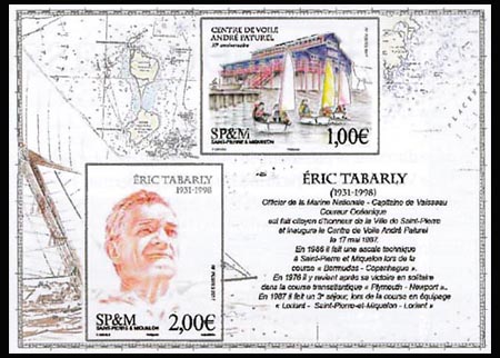timbre de Saint-Pierre et Miquelon N° F1193 légende : Hommage à Éric Tabarly