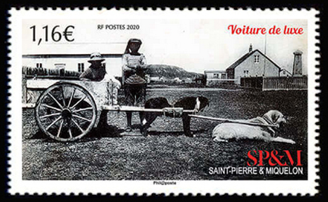 timbre de Saint-Pierre et Miquelon x légende : Scènes de vie