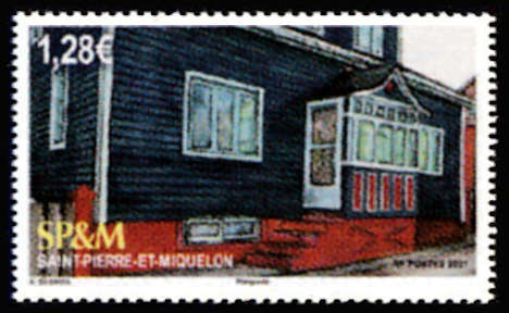 timbre de Saint-Pierre et Miquelon x légende : Les Tambours